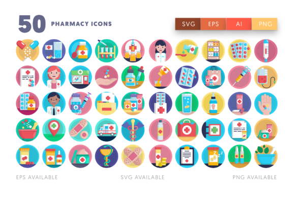 50 Pharmacy Icons: Essential Graphics for Sellers