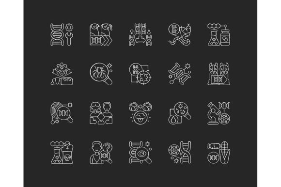 Genetic Engineering Icons: Modern Graphics