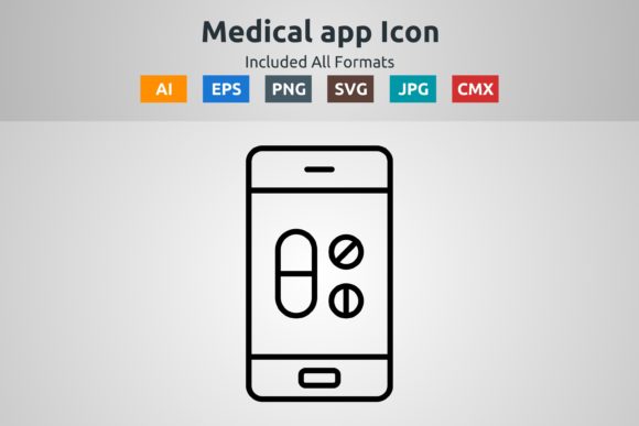 Medical App Vector Outline Icon Graphics