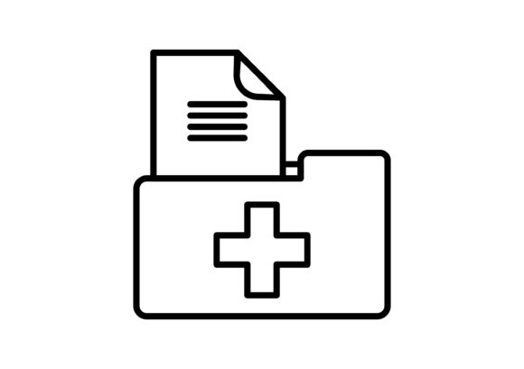 Medical Files Line Icon Design for Graphics and Icons