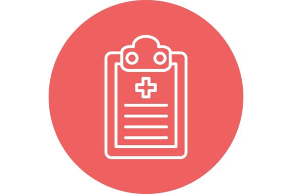 Medical Report Line Circle Icon Design: Graphics and Icons