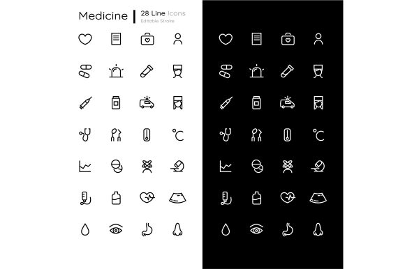 Medicine Linear Icons Set: Graphics & Icons Review