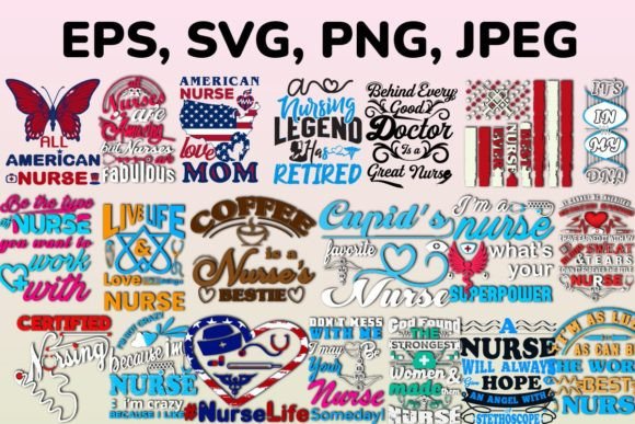 Nurse Typography Bundle: Essential Design Bundles