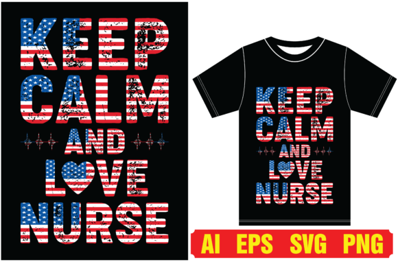 Nursing T-shirt USA Flag Graphics & T-Shirt Designs