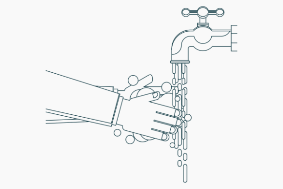 Outline Washing Hands: Graphics & Illustrations