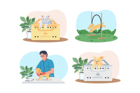 Reviewing Pet Care Vector Banners for Stitching