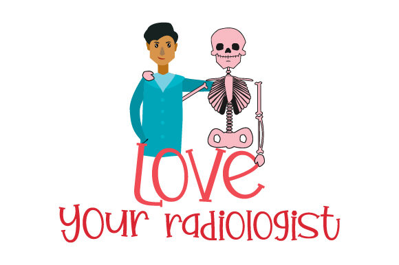 Skeleton Hugging Radiologist: Medical Crafts
