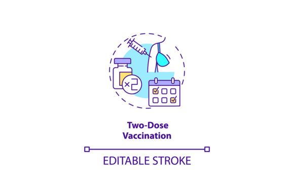 Two Dose Vaccination Concept Icon Graphics